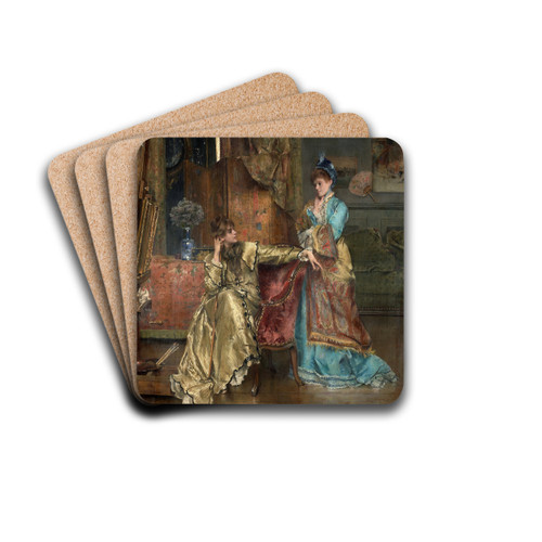 The Visit by Alfred Stevens Drink Coasters - set of 4
