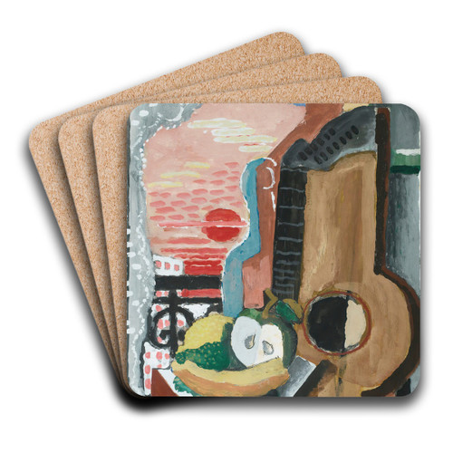 Nature Morte Devant La Fentre by Louis Marcoussis Art Drink Coaster set Nature Morte Devant La Fentre by Louis Marcoussis Art Drink Coaster set