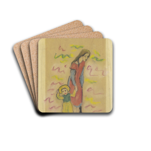 Two children by August Macke Drink Coasters - set of 4