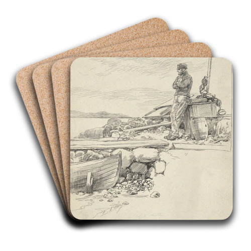 CaptainSandy by Edwin Austin Abbey Art Drink Coaster set