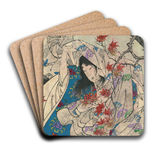 Momijigari by Tsukioka Yoshitoshi Art Drink Coaster set