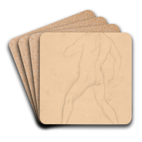 Sketch of nude male to the painting 'Martyrdom of St. Matthias' by Jzef Simmler Art Drink Coaster set Sketch of nude male to the painting 'Martyrdom of St. Matthias' by Jzef Simmler Art Drink Coaster set