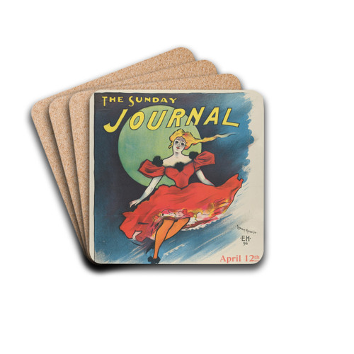 The Sunday Journal by Ernest Haskell Art Drink Coaster set