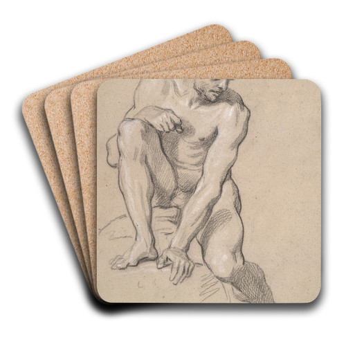 Study of a MaleNude by Louis de Boullogne the Younger Art Drink Coaster set