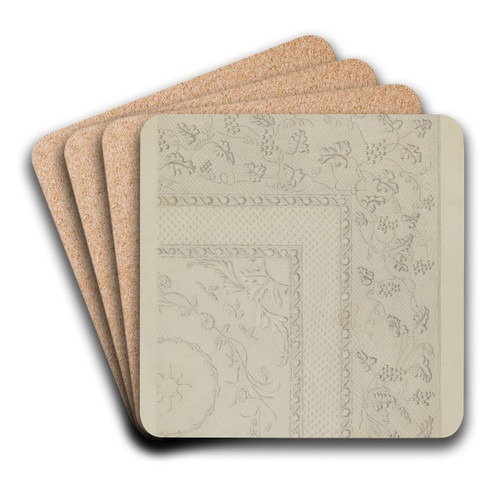White Quilted Coverlet by Edward L. Loper Art Drink Coaster set