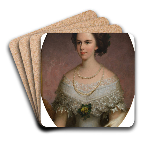 Kaiserin Elisabeth by Franz Russ The Elder Art Drink Coaster set