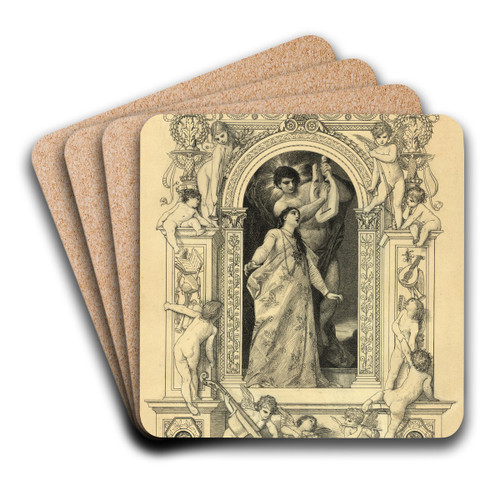 Oper by Gustav Klimt Art Drink Coaster set