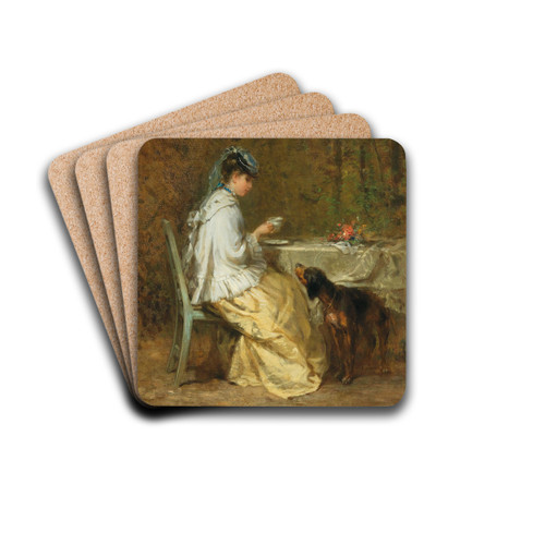 Tea in the garden by Philipp Rumpf Drink Coasters - set of 4