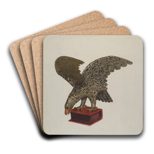 Spread Eagle on Bible by Joseph Goldberg Art Drink Coaster set