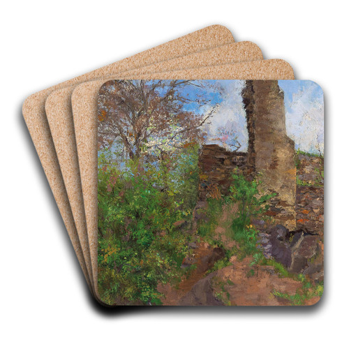 Wachau, Town Wall in Stein by Wilhelm Gause Art Drink Coaster set