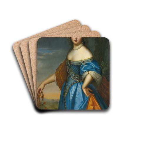 Portrait Of A Lady by Charles Beaubrun Drink Coasters - set of 4 Portrait Of A Lady by Charles Beaubrun Drink Coasters - set of 4
