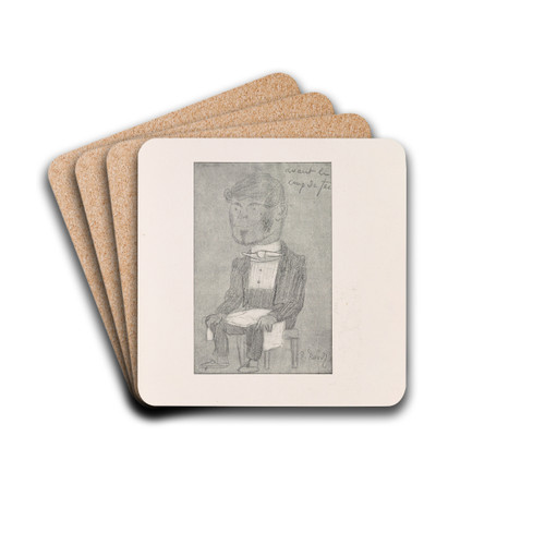 Les caricatures de Puvis de Chavannes Pl.02 by Pierre Puvis de Chavannes Drink Coasters - set of 4