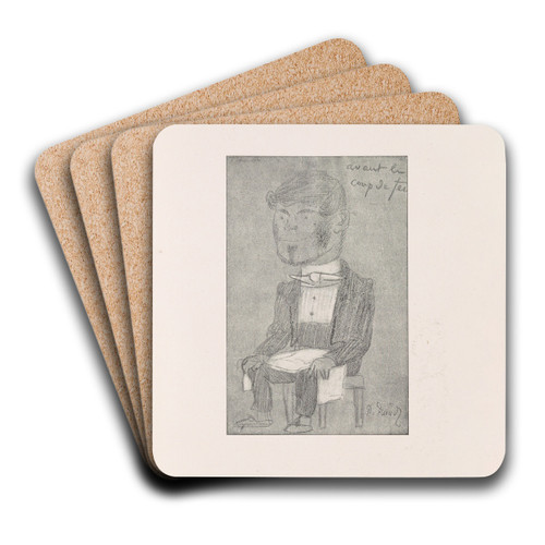 Les caricatures de Puvis de Chavannes Pl.02 by Pierre Puvis de Chavannes Art Drink Coaster set