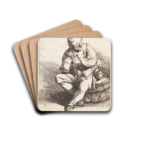 Drikkende mand by Cornelis Pietersz. Bega Drink Coasters - set of 4