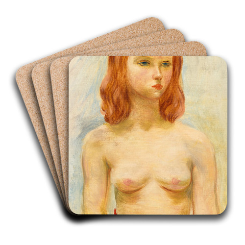Jeune femme blonde by Mose Kisling Art Drink Coaster set