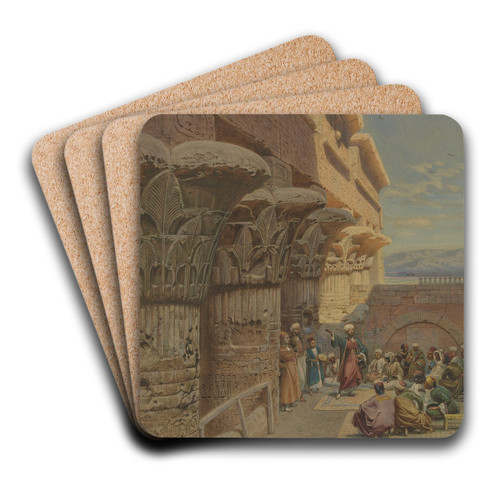 Musicians At Philae by Carl Friedrich Heinrich Werner Art Drink Coaster set