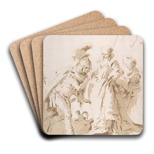 The Meeting of Anthony and Cleopatra by Giovanni Battista Tiepolo Art Drink Coaster set