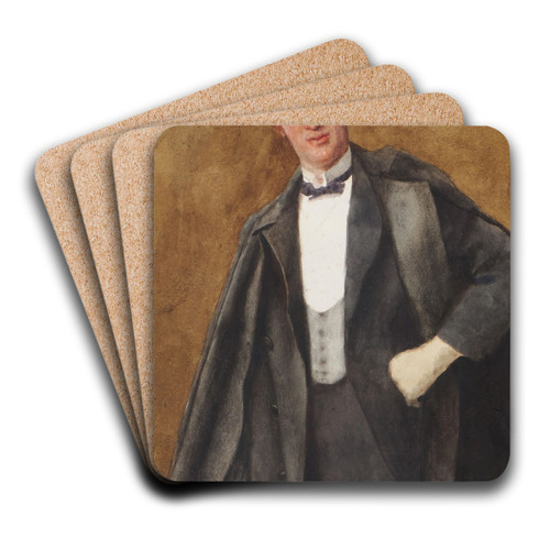 Study for Portrait of Barry Jackson by William John Wainwright Art Drink Coaster set Study for Portrait of Barry Jackson by William John Wainwright Art Drink Coaster set