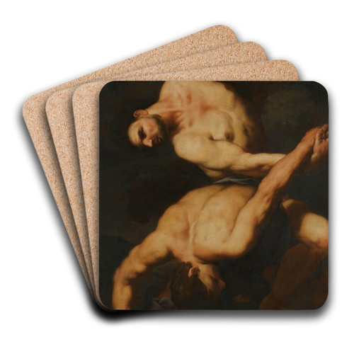 Hercules And Cacus by Antonio Zanchi Art Drink Coaster set