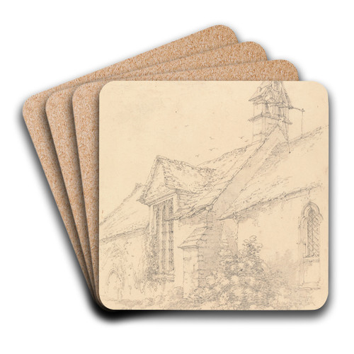 Brackenborough Church, Wiltshire by Thomas Hearne Art Drink Coaster set