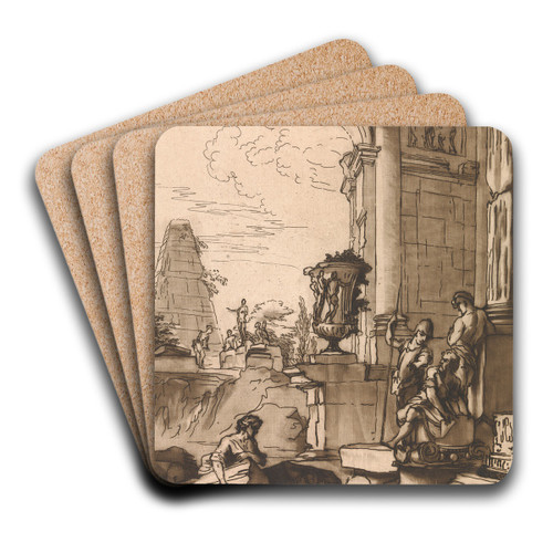 Classical scene by George Knapton Art Drink Coaster set