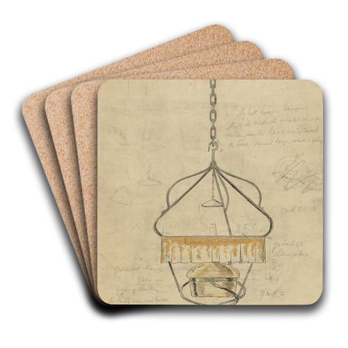 Ontwerp voor een hanglamp by Gust van de Wall Pern Art Drink Coaster set