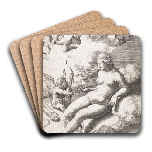 Venus by Lucas Van Leyden Art Drink Coaster set