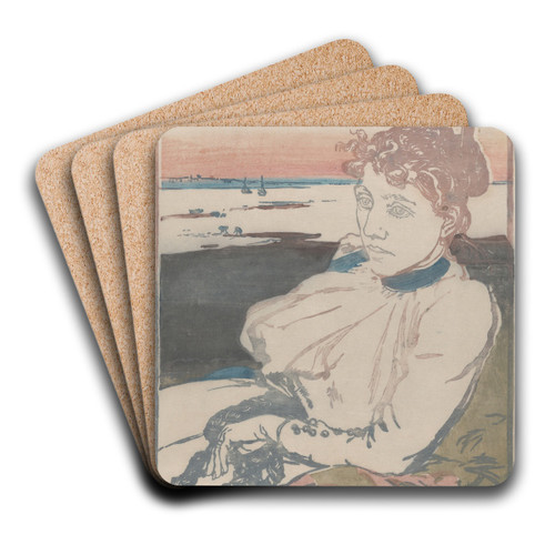 Convalescent, Mme Lepre by Auguste Louis Lepre Art Drink Coaster set