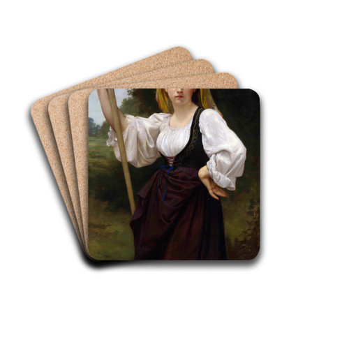 La faneuse by William Bouguereau Drink Coasters - set of 4 La faneuse by William Bouguereau Drink Coasters - set of 4