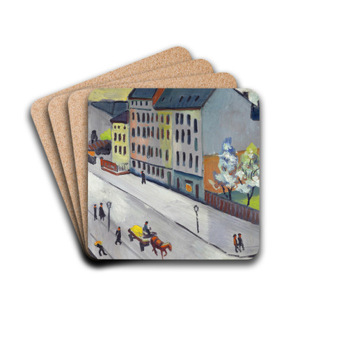 Our street in gray by August Macke Drink Coasters - set of 4