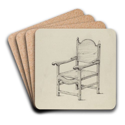 Chair (Scale Drawing) by Edward Jewett Art Drink Coaster set