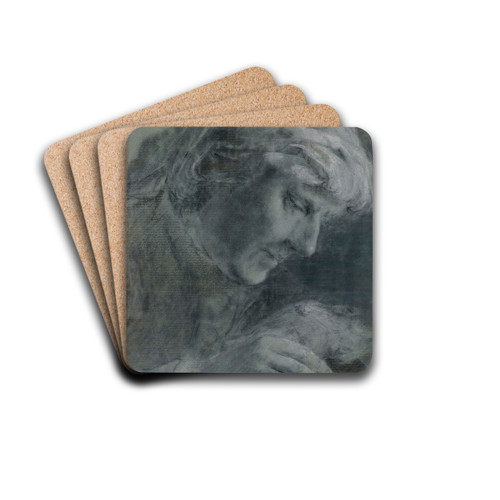 Portrait of an Artist Drawing by Thomas Frye Drink Coasters - set of 4