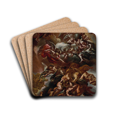 The Fall of the Rebel Angels by Giovanni Battista Beinaschi Drink Coasters - set of 4