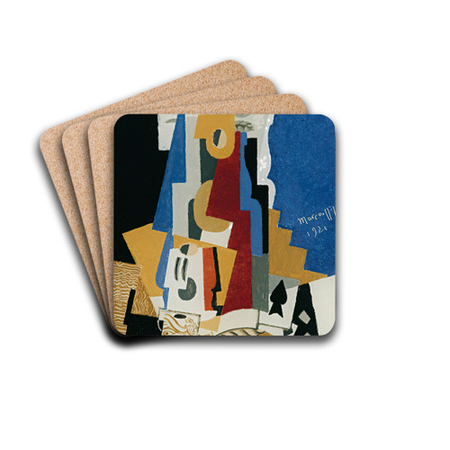 Nature Morte  L'as De Pique by Louis Marcoussis Drink Coasters - set of 4 Nature Morte  L'as De Pique by Louis Marcoussis Drink Coasters - set of 4