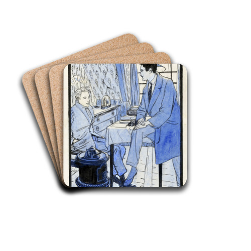 Jan en Joost op een zolderkamer by Anny Leusink Drink Coasters - set of 4 Jan en Joost op een zolderkamer by Anny Leusink Drink Coasters - set of 4