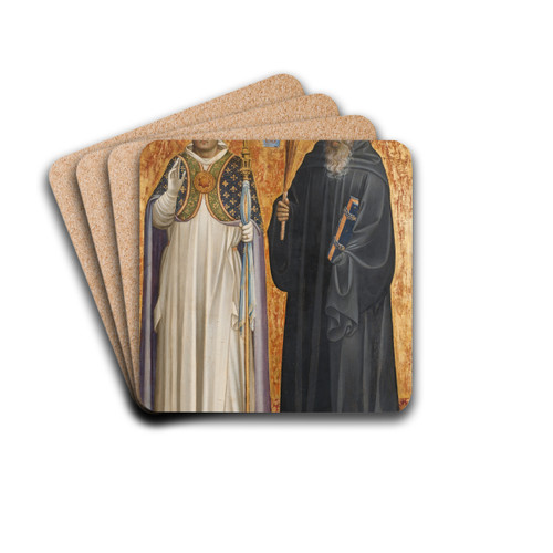 St Benedict and Bishop Donatus by Gherardo Starnina Drink Coasters - set of 4