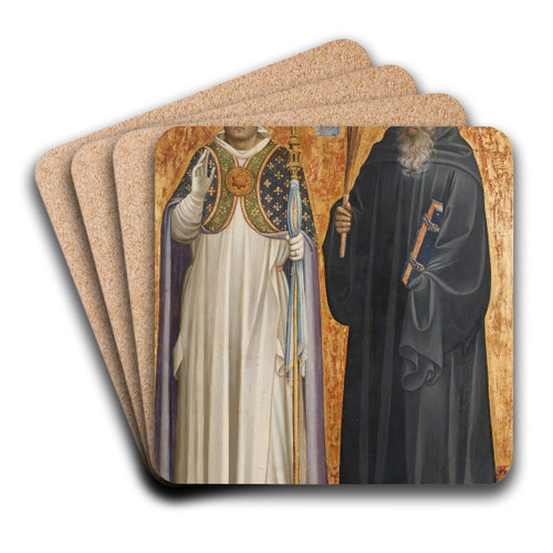 St Benedict and Bishop Donatus by Gherardo Starnina Art Drink Coaster set