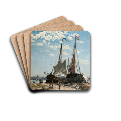 The Harbour, Dordrecht by Carl Sknberg Drink Coasters - set of 4