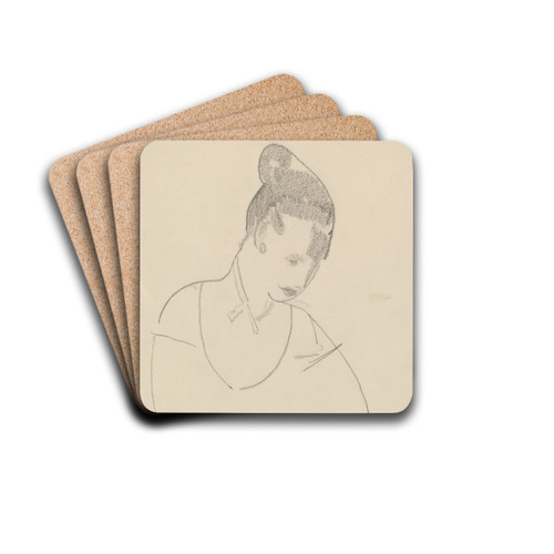 Elsie Speicher (verso) by George Wesley Bellows Drink Coasters - set of 4 Elsie Speicher (verso) by George Wesley Bellows Drink Coasters - set of 4