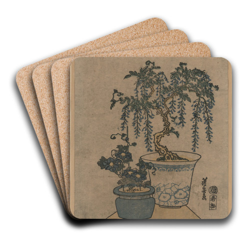 Fuji no hachiuei by Keisai Eisen Art Drink Coaster set