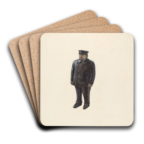 Bank - Policeman by William Spiecker Art Drink Coaster set
