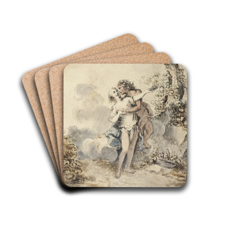 Bacchus et Erigone by Jacques-Philippe Caresme Drink Coasters - set of 4