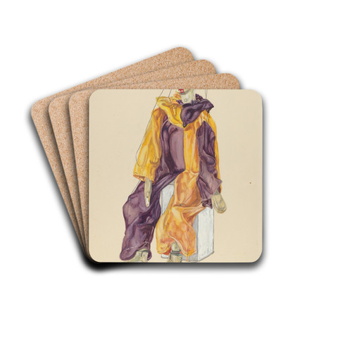 Marionette Clown by Lillian Stahl Drink Coasters - set of 4
