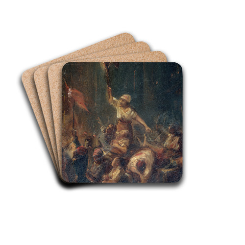 pisode de la nuit du 23 au 24 fvrier 1848 by Charles Raymond Chabrillac Drink Coasters - set of 4 pisode de la nuit du 23 au 24 fvrier 1848 by Charles Raymond Chabrillac Drink Coasters - set of 4