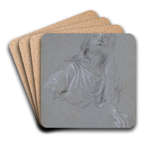 Study of a Madonna looking upward by Anthony van Dyck Art Drink Coaster set