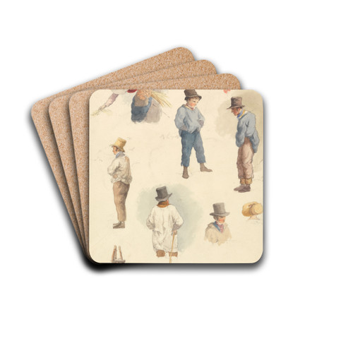 Farm Laborers and Other Studies by Robert Hills Drink Coasters - set of 4