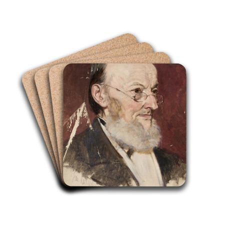Portrait of an old man by Jean Lulvs Drink Coasters - set of 4