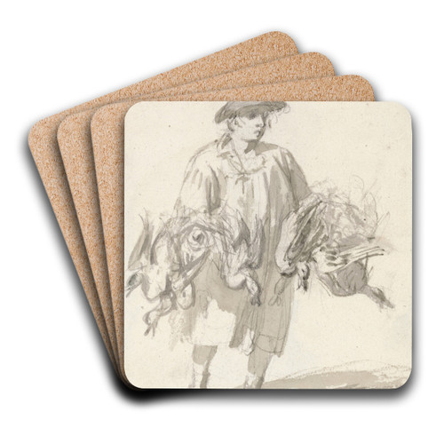 A Rustic Carrying Ducks by James Ward Art Drink Coaster set