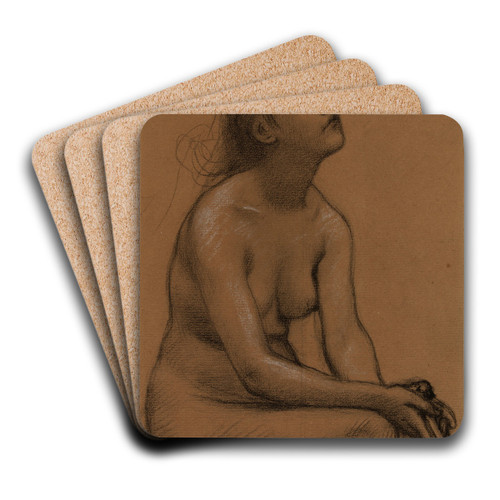 Femme nue assise by Pierre Puvis de Chavannes Art Drink Coaster set