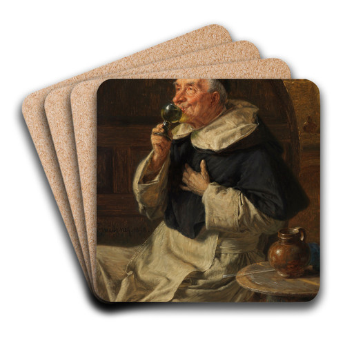 Die Weinprobe by Eduard von Grtzner Art Drink Coaster set